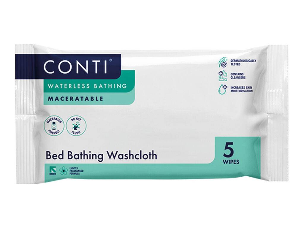 Conti Gant de Bain Macératable Lit Légèrement Parfumé 5 Lingettes